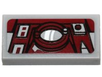 LEGO part Platte 1 x 2 mit dunkelroter Konsole mit Bildschirm und Kontrolltasten Muster (Aufkleber) - Set 75099 3069pb0413