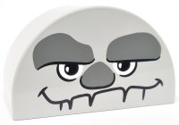 LEGO part Duplo, Stein 2 x 4 x 2 Schräge Curved Double mit Dark Bluish Gray Eyebrows und Nose, Black und White Eyes und Mouth Muster (Frozen Earth Giant Face) 31213pb047