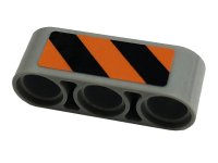 LEGO part Technic, Liftarm Thick 1 x 3 with Black and Orange Danger Stripes Pattern Model Left Side (Sticker) - Set 42112 32523pb31L
