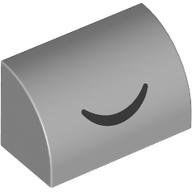 LEGO part Slope, Curved 1 x 2 with Black Closed Eye Curved Line Pattern 37352pb032