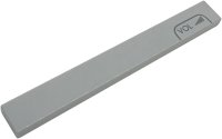 LEGO part Tile 1 x 8 with Dark Bluish Gray Triangle, 'VOL' and Outline Pattern 4162pb331