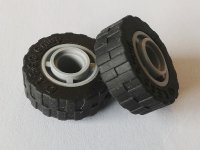 LEGO part Wheel 11mm D. x 8mm with Center Groove with Black Tire 17.5mm D. x 6mm with Shallow Staggered Treads (42610 / 42611) 42610c04