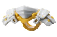 LEGO part Minifigure Armor Shoulder Pads and Wrap with Molded Pearl Gold Rivets and Scabbard for 2 Katanas Pattern 4923pb01
