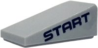 LEGO part Slope 18 2 x 1 x 2/3 with Dark Blue 'START' Pattern 5404pb10