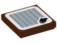 LEGO part Tile 2 x 2 with Super Mario Scanner Code Goomba's Shoe Pattern (Sticker) - Set 71404 3068pb2084