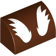LEGO part Slope, Curved 1 x 2 with White Fur Pattern (Rocket Raccoon Eyebrows) 37352pb036