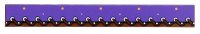 LEGO part Tile 1 x 8 with Dark Purple Cloth Strip with Bright Light Orange Dots, Dark Brown Stitching, Silver Nails and Eyelets Pattern 4162pb317