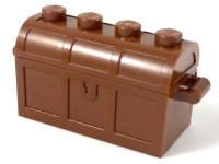 LEGO part Container, Treasure Chest with Slots in Back and (Same Color) Thick Hinge Curved Lid (4738a / 4739a) 4738ac01
