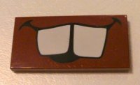 LEGO part Tile 2 x 4 with Teeth Pattern 87079pb0030
