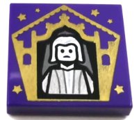 LEGO part Tile 2 x 2 with HP Chocolate Frog Card Nicholas Flamel Pattern 3068pb1739