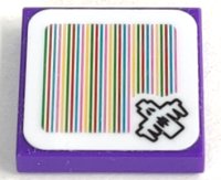 LEGO part Tile 2 x 2 with Super Mario Scanner Code Bogmire Pattern (Sticker) - Set 71399 3068pb1984