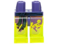 LEGO part Hips and Trans-Neon Green Legs with Dark Blue Sash and Tattered Dark Purple Robe Pattern 970c16pb01
