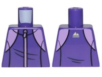 LEGO part Torso Tracksuit with Medium Lavender Zipper and White Mountain Logo on Back Pattern 973pb3546
