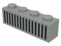 LEGO part Stein 1 x 4 mit schwarzem Gitter mit 15 vertikalen Linien Muster 3010p04