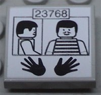 LEGO part Fliese 2 x 2 mit Prisoner ID 23768 Muster 3068pb0002