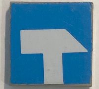 LEGO part Fliese 2 x 2 mit weißem Werkzeug Vorschlaghammer auf blauem Hintergrund Muster (Aufkleber) - Set 6378 3068pb0151
