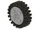 LEGO part Wheel FreeStyle with Technic Pin Hole with Black Tire 24mm D. x 8mm Offset Tread - Interior Ridges (6248 / 3483) 6248c01