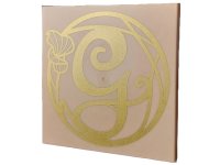 LEGO part Tile 6 x 6 with Gold Calligraphy Letter G and Flower Pattern 10202pb062