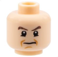LEGO part Minifigure, Head Male Dark Brown Eyebrows, Frown Pattern (HP Gregory Goyle) 3626pb0597