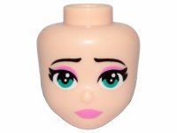 LEGO part Mini Doll, Head Friends with Turquoise Eyes, Pink Lips and Eyelids, Closed Mouth Pattern (Susan) 52085