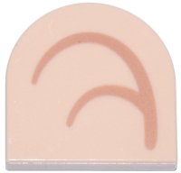LEGO part Tile, Round 2 x 2 Half Circle Extended with Medium Nougat Curved Lines Pattern Model Right Side (Super Mario Inner Ear) 5520pb003R