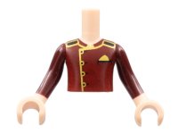 LEGO part Torso Mini Doll Boy Dark Red Jacket with Gold Trim Pattern, Light Nougat Arms with Hands with Dark Red Sleeves FTBpb052c01