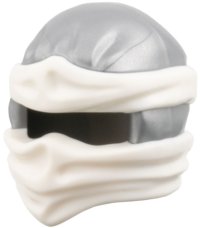LEGO part Figurine, Couvre-chef Ninjago Type Wrap 2 avec Wraps Blancs Moulés et Motif Nœud 19857pb03