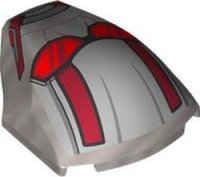 LEGO part Large Figure Armor, Smooth with 2 x 2 Round Brick Attachment with Red and Dark Red Ant-Man Mask and Glasses Pattern 85834pb05