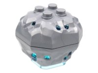 LEGO part Rock 4 x 4 Octagonal Boulder with Molded Trans-Light Blue Crystals Pattern (88644pb01 / 87398pb01) 88644c01pb01