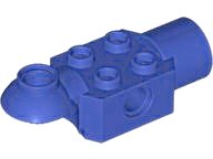 LEGO part Technic, Brick Modified 2 x 2 with Pin Hole, Rotation Joint Ball Half Horizontal, and Rotation Joint Socket 47452