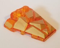 LEGO part Wedge 4 x 4 Fractured Polygon Top with Gold Facets Pattern 64867pb03