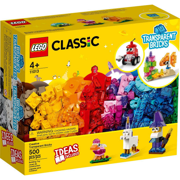 LEGO® Classic Creative Transparent Bricks 11013 Kids’ Building Kit (500 Pieces)