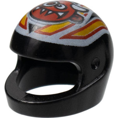 Part 2446pb33 - Minifigure, Headgear Helmet Motorcycle (Standard) with Crazy Demon Pattern