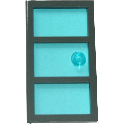 Part 60797pb01 - Door 1 x 4 x 6 with 3 Panes with Molded Trans-Light Blue Glass with Stud Handle Pattern