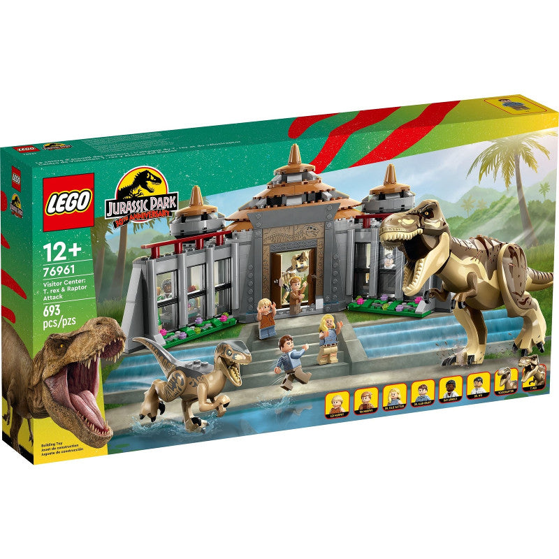 LEGO® Jurassic Park Visitor Center: T. rex & Raptor Attack 76961 (693 Pieces)