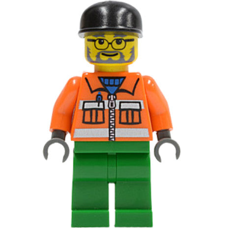 Minifig cty0049 - Sanitary Engineer 2 - Green Legs, Glasses and Beard