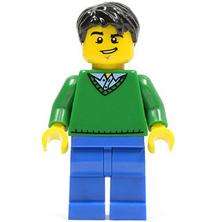 Men with Green V-Neck Sweater - cty0503