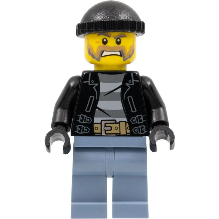Minifig cty0621 - Police - City Bandit Male with Brown and Gray Beard, Black Knit Cap