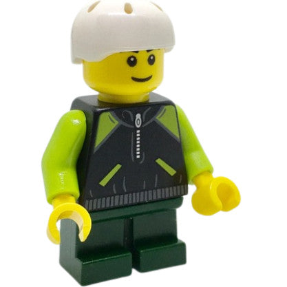 Minifig cty0720 - Skateboarder - Lime and Black Jacket