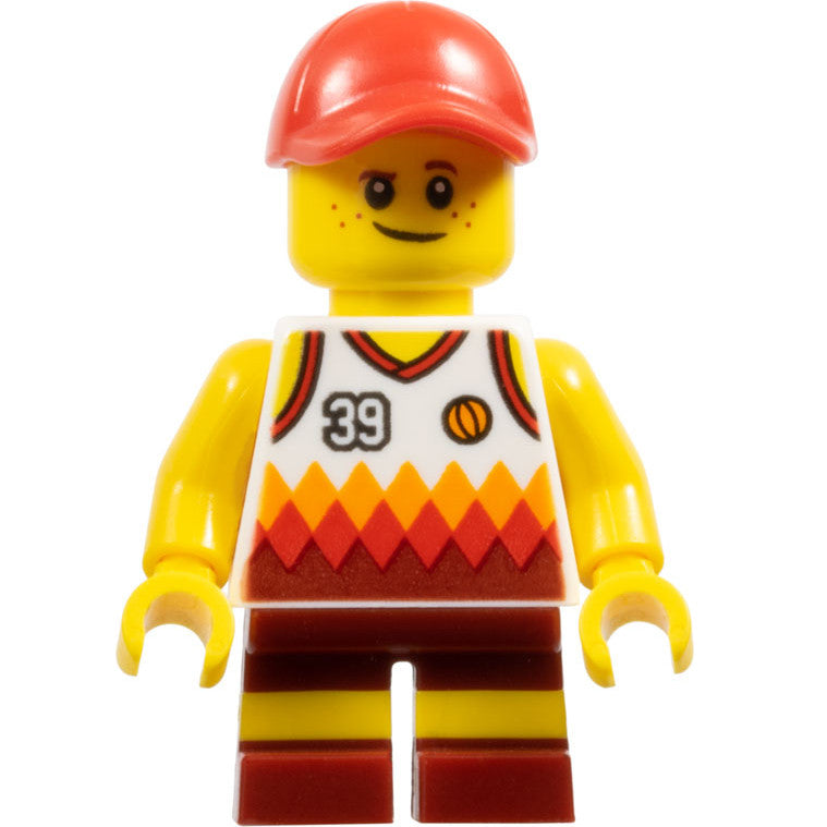 Minifig cty0770 - Beachgoer - Boy, Red Cap and Basketball Jersey