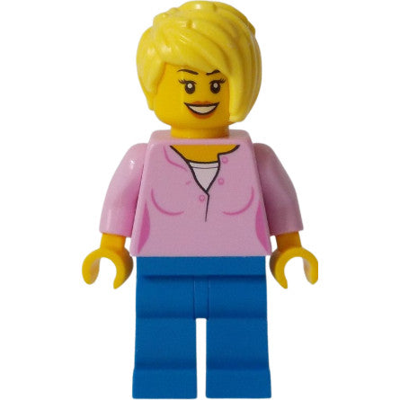 Minifig cty1047 - Toy Store Owner - Bright Pink Female Top, Blue Legs