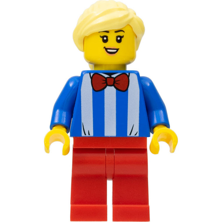 Minifig cty1139 - Ice Cream Vendor - Female, Red Legs, Bright Light Yellow Hair