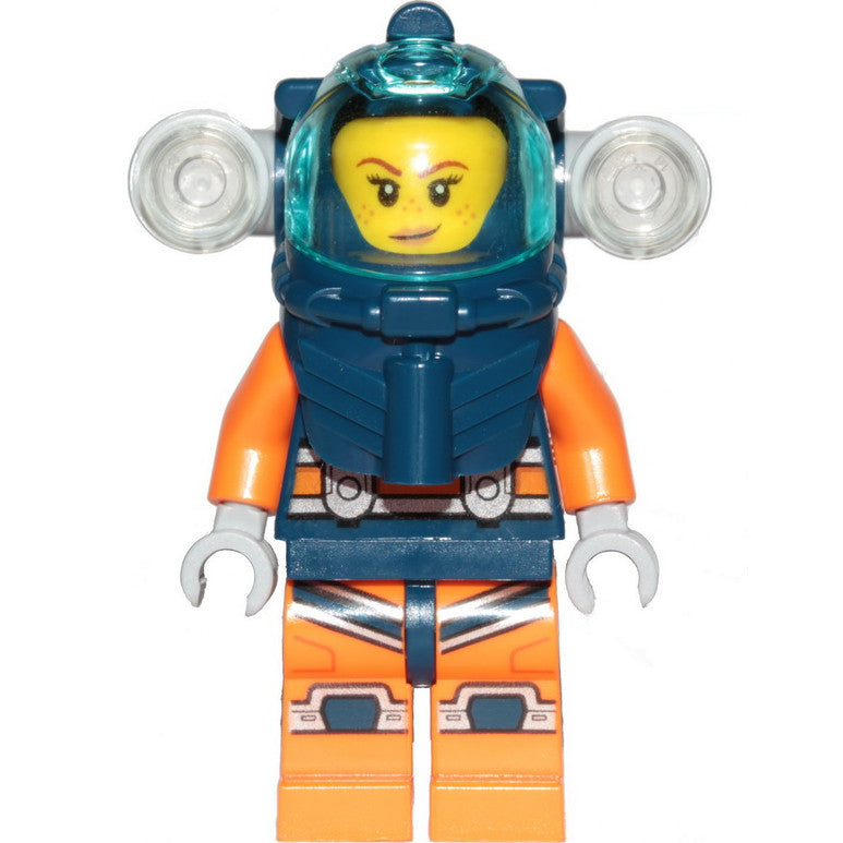 Minifig cty1169 - Deep Sea Diver - Female, Dark Blue Helmet, Side Lamps, Smirk / Left Eye Squinted