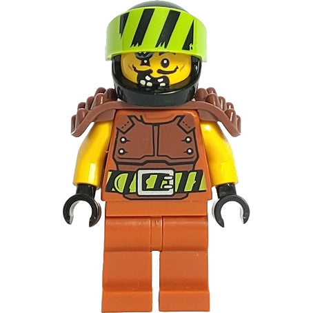 Minifig cty1318 - Wallop - Stuntz Driver, Reddish Brown Spiked Shoulder Pads