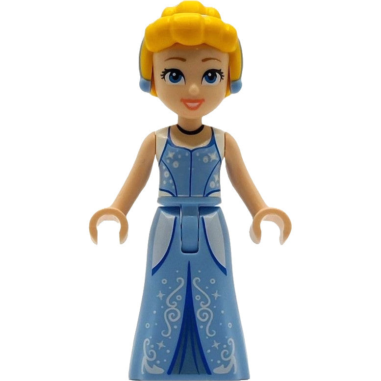 Minifig dp205 - Cinderella - Bright Light Blue and Metallic Light Blue Dress, Bright Light Orange Hair