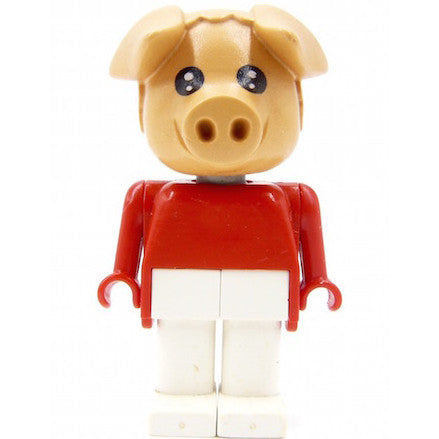 Minifig fab11d - Fabuland Pig - Pierre Pig, White Legs, Red Top (Tuba Player)