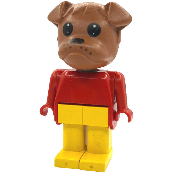Minifig fab2l - Fabuland Bulldog - Barty Bulldog (Fire Chief), Brown Head, Yellow Legs