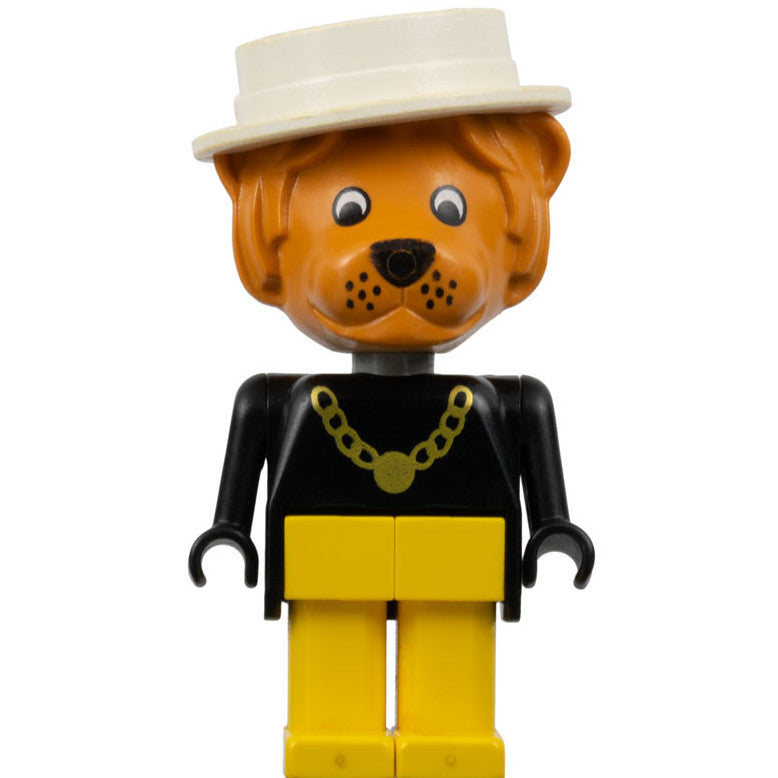 Minifig fab7g - Fabuland Lion - Lionel Lion (Mayor), with Necklace and White Hat