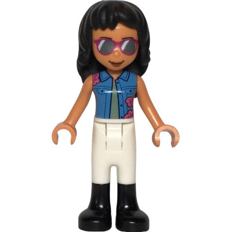 Minifig frnd0468 - Friends Savannah - Medium Blue Vest, White Riding Pants, Black Boots