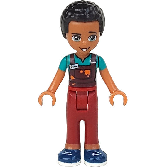 Minifig frnd262 - Friends Dean - Dark Red Trousers, Dark Turquoise Overalls Top
